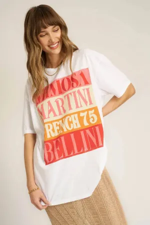 Fancy Drinks Relaxed Tee by Project Social T | White