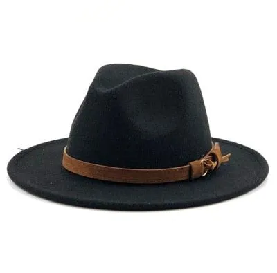 Fedora Hat With Leather Ribbon