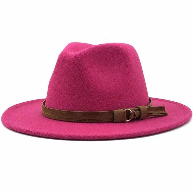 Fedora Hat With Leather Ribbon
