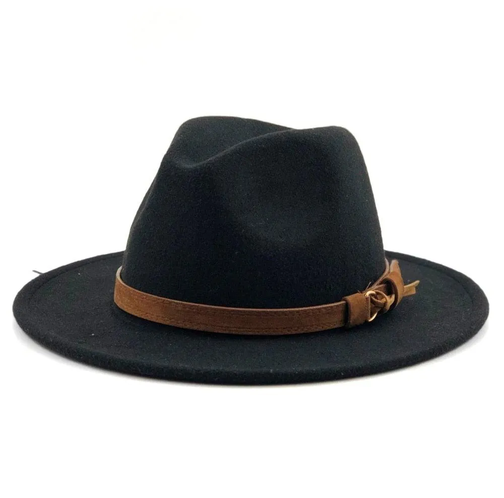 Fedora Hat With Leather Ribbon