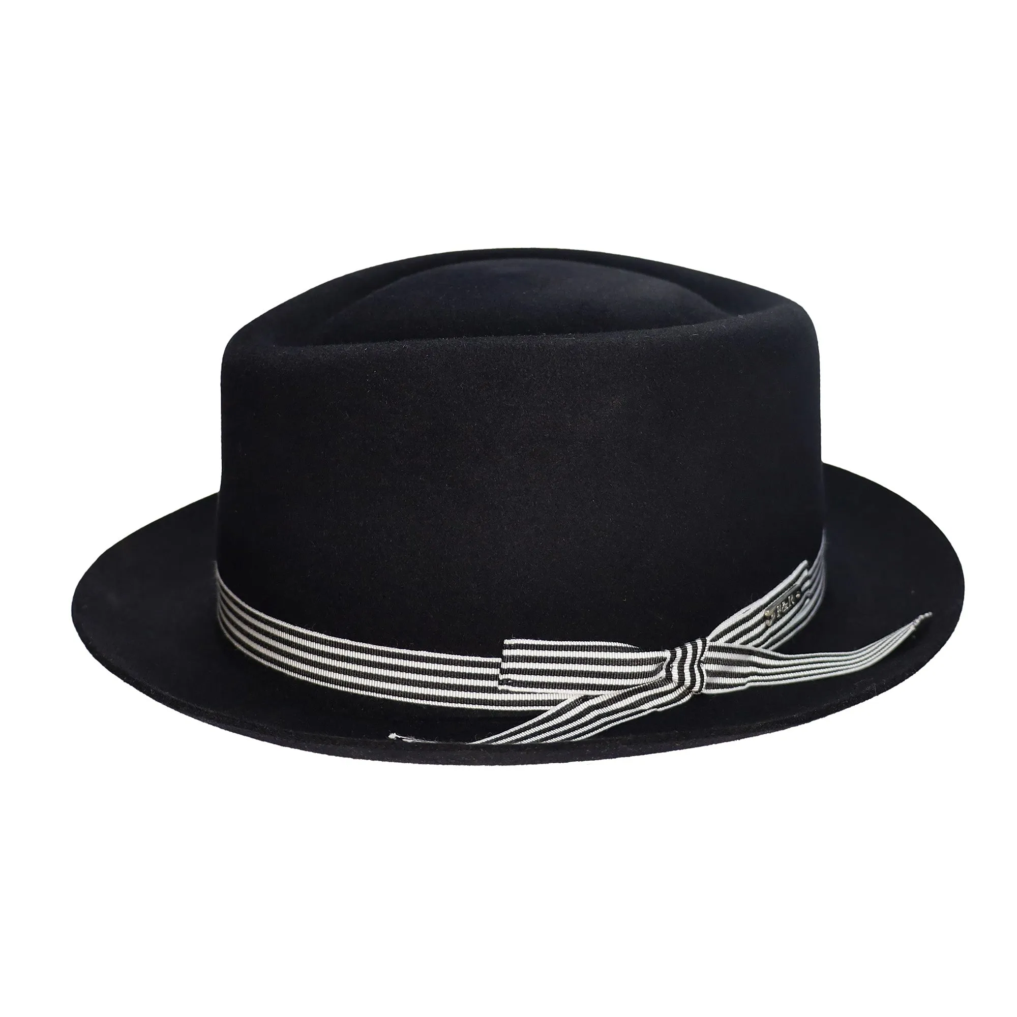 Fernandez y Roche Irving in Black Fur Felt Fedora Made in Spain