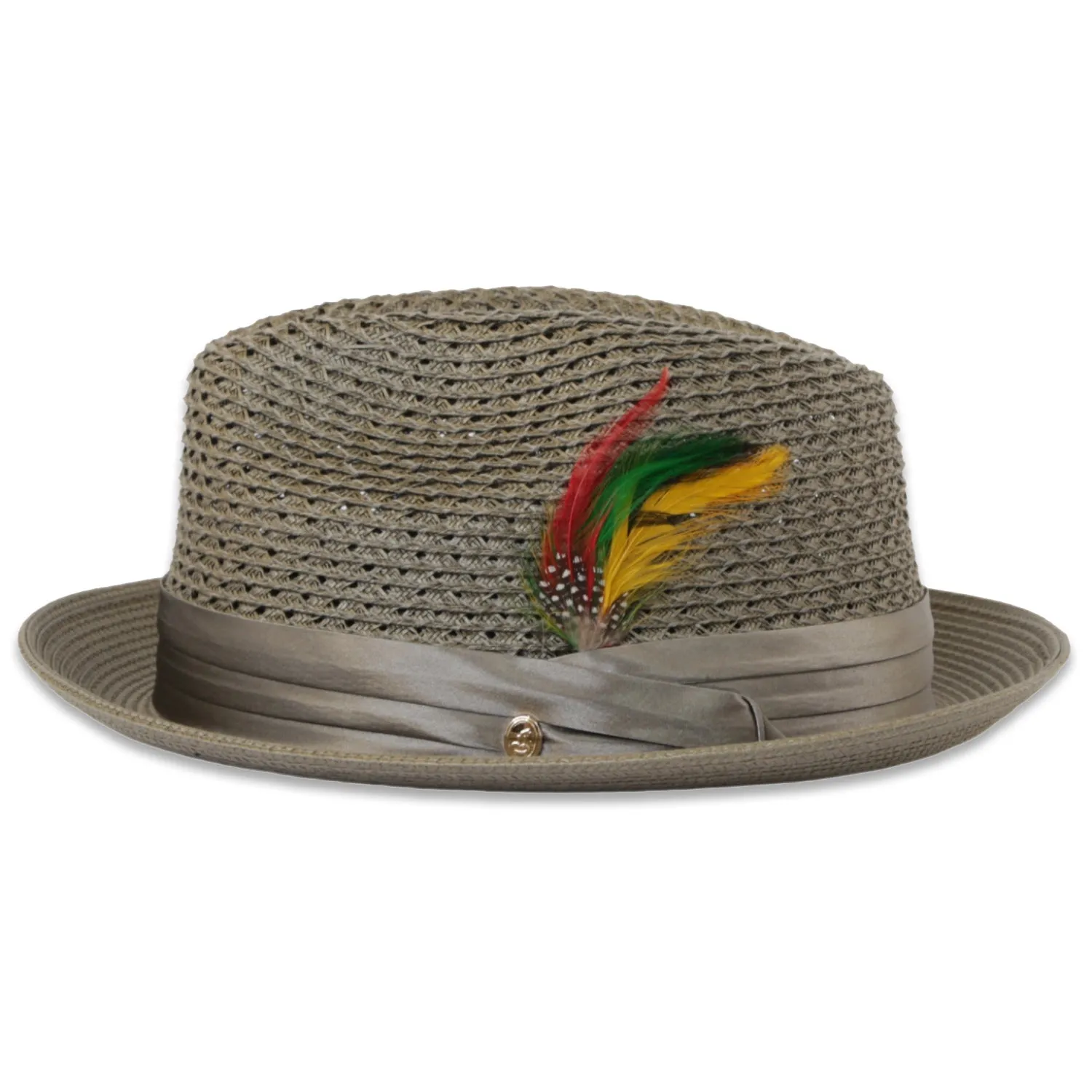 Ferrecci Castor in Olive Crushable Straw Hat Fedora
