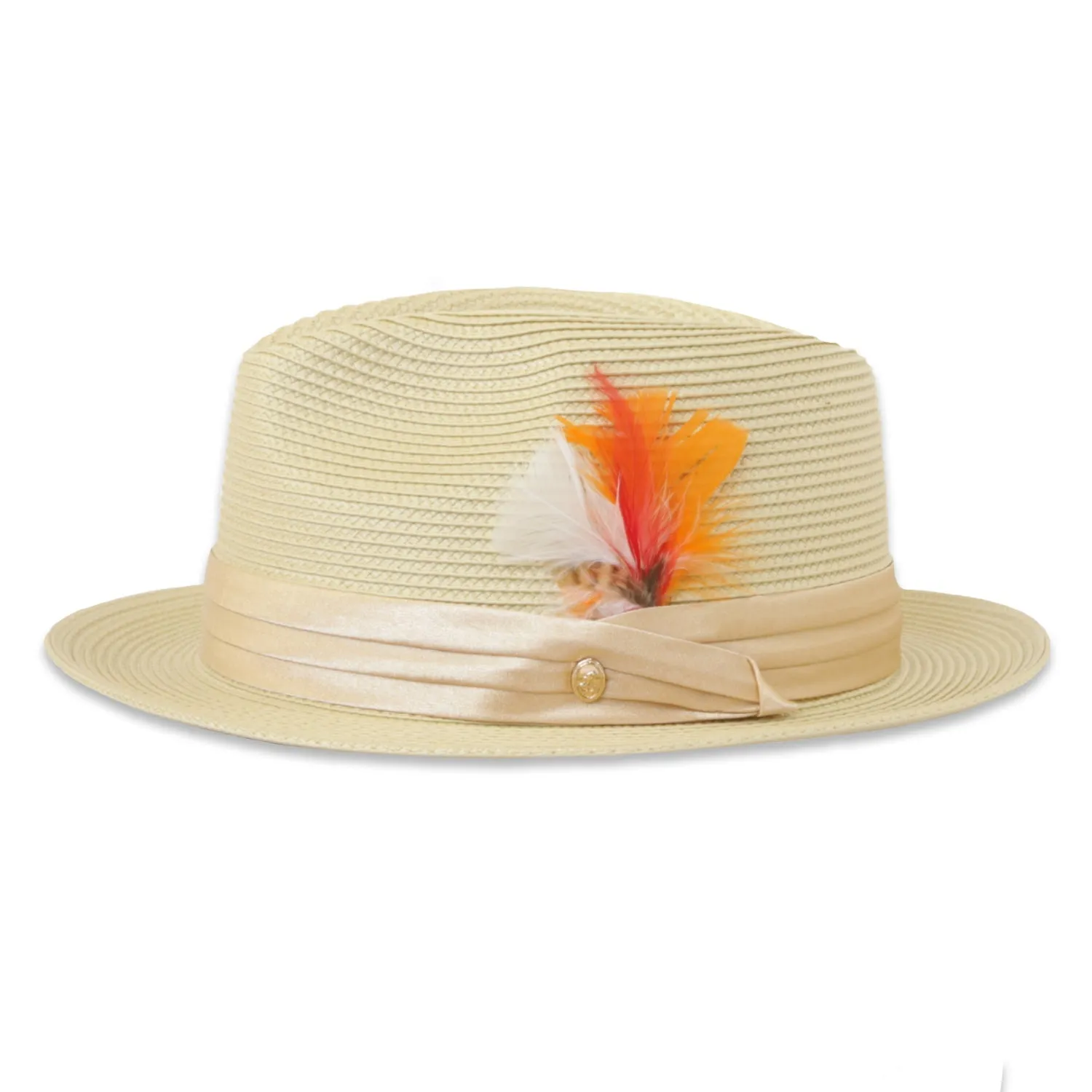 Ferrecci Tapa in Beige Crushable Straw Hat Fedora