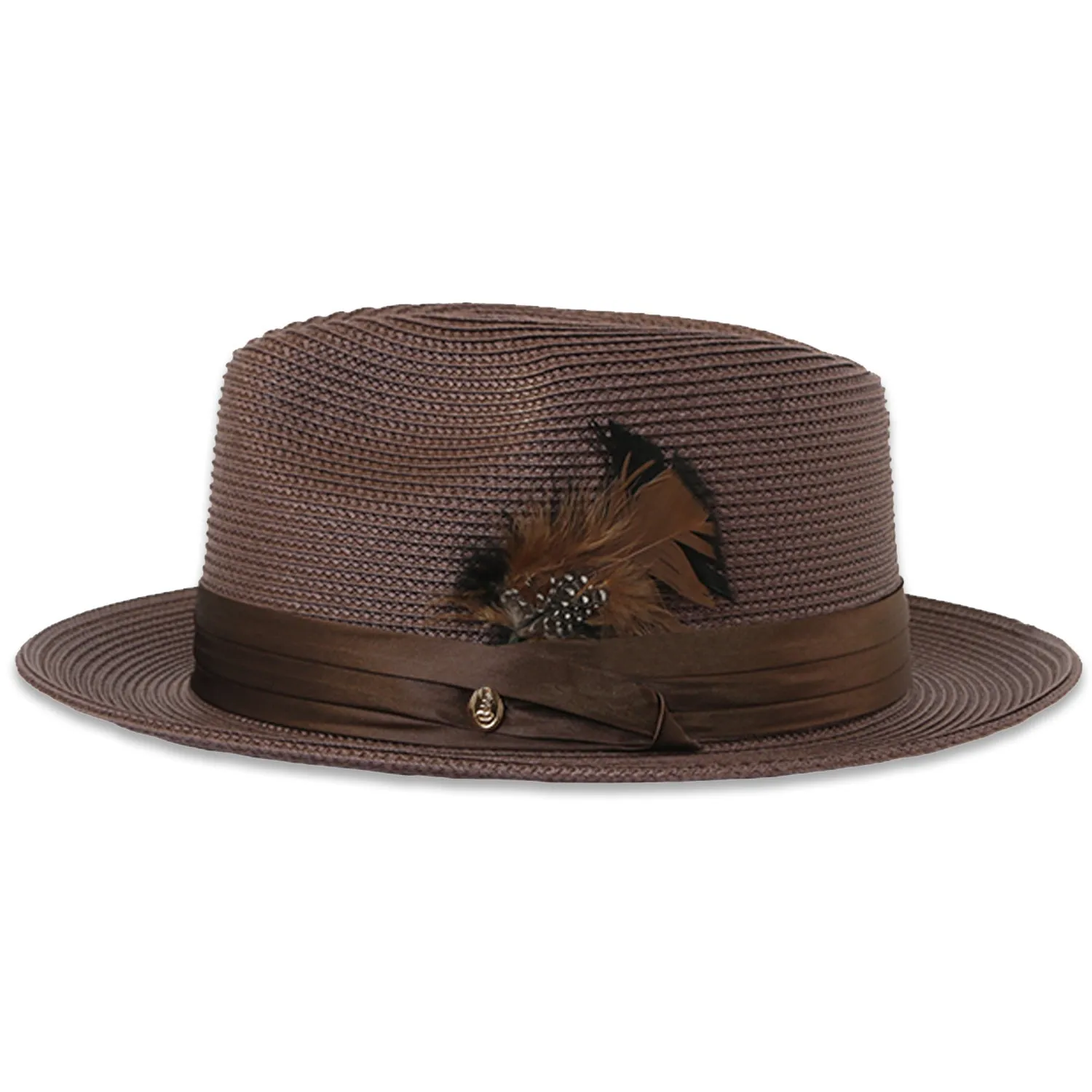 Ferrecci Tapa in Brown Crushable Straw Hat Fedora