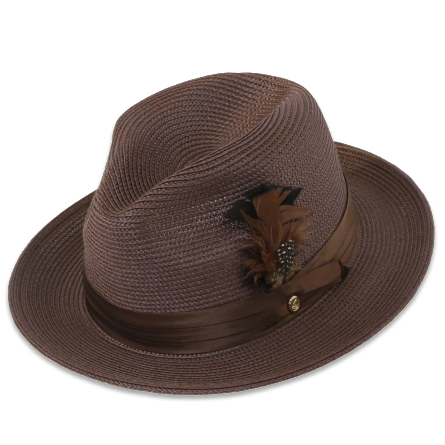 Ferrecci Tapa in Brown Crushable Straw Hat Fedora