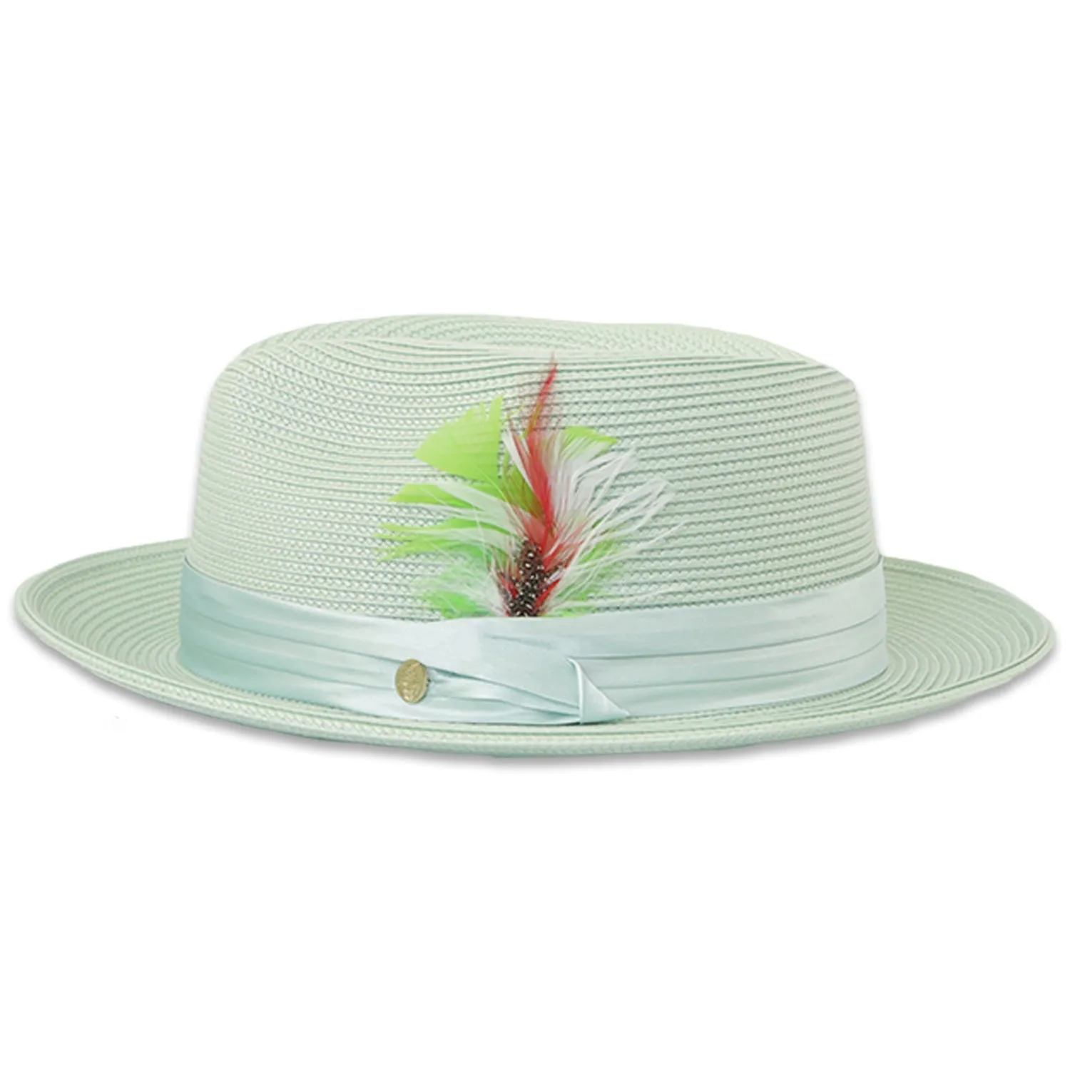 Ferrecci Tapa in Jade Crushable Straw Hat Fedora