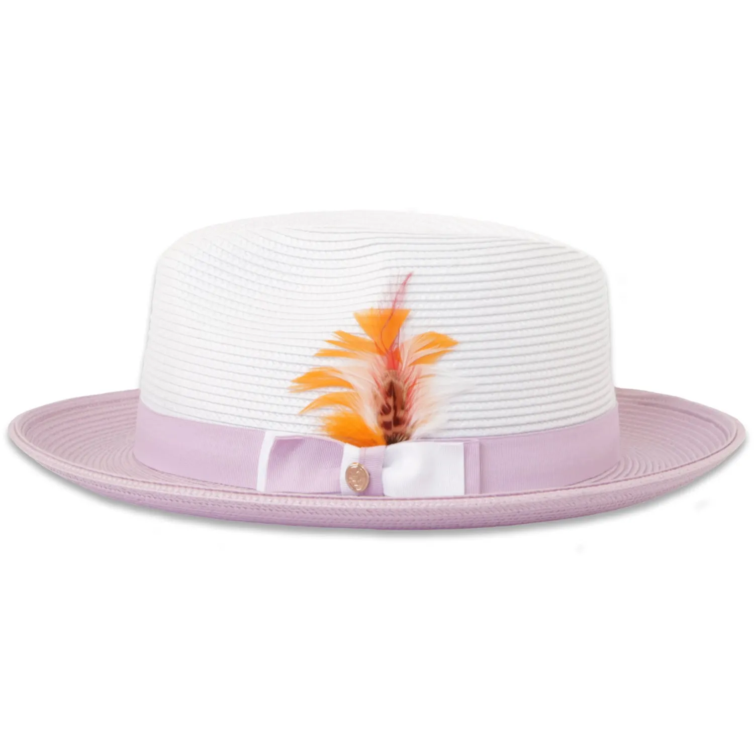 Ferrecci Tapa in Two Tone Lavender-White Crushable Straw Hat Fedora