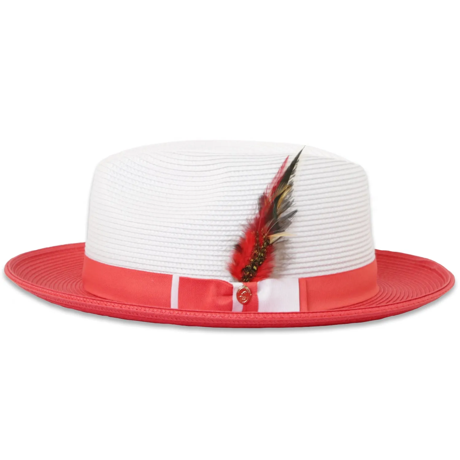 Ferrecci Tapa in Two Tone Red-White Crushable Straw Hat Fedora