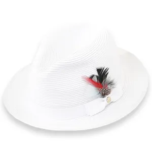 Ferrecci Tapa in White Crushable Straw Hat Fedora