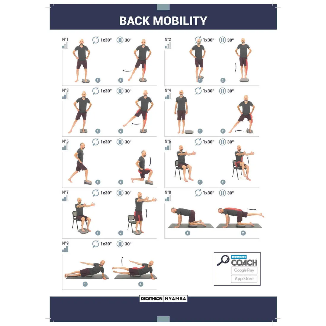 Fitness Adjustable Back Mobility Fabric Balance Cushion - Grey
