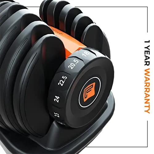 Flexnest Adjustable Iron Dumbbells Set, Designed-in-Germany, Easy Weight Adjustment (2.5Kg-24Kg), Home Workout, Gym Exercise Set For Men & Women, 24Kg, Set of 2 (Black)