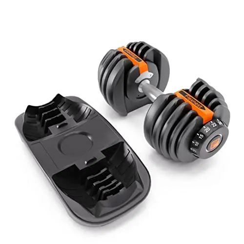 Flexnest Adjustable Iron Dumbbells Set, Designed-in-Germany, Easy Weight Adjustment (2.5Kg-24Kg), Home Workout, Gym Exercise Set For Men & Women, 24Kg, Set of 2 (Black)