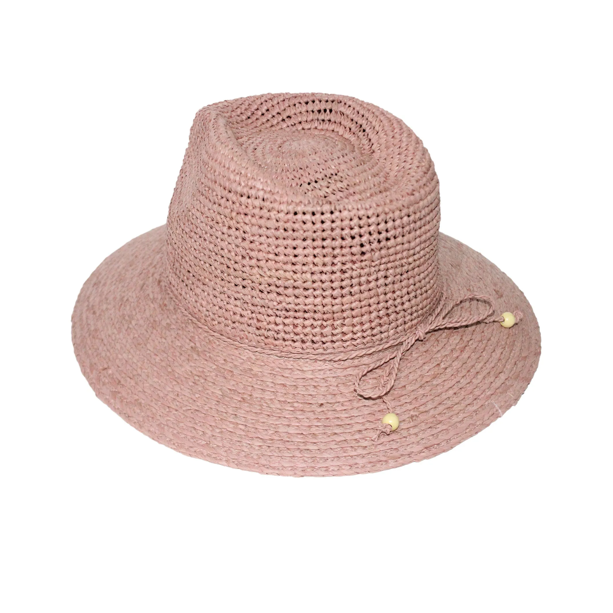 Flora Raffia Fedora Hat - Light Pink