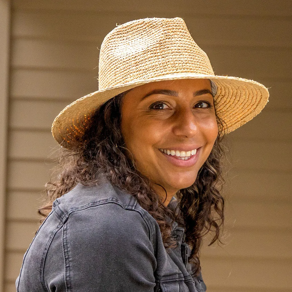 Flora Raffia Fedora Hat - Natural
