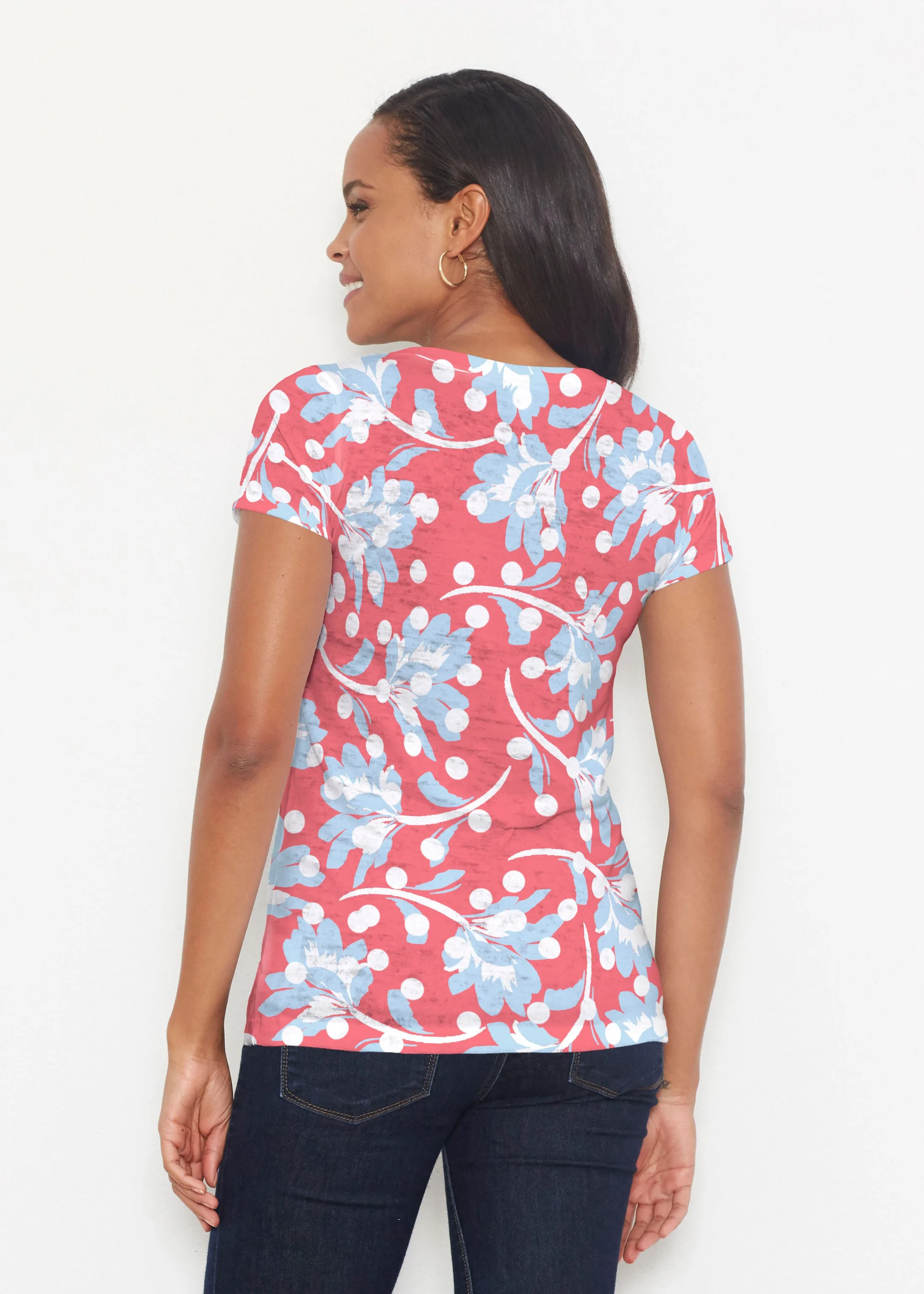 Floral Dot Fourth (8006) ~ Short Sleeve Scoop Shirt