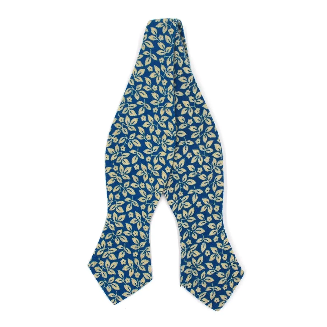Floral Ivy Sapphire Self Tie Bow Tie