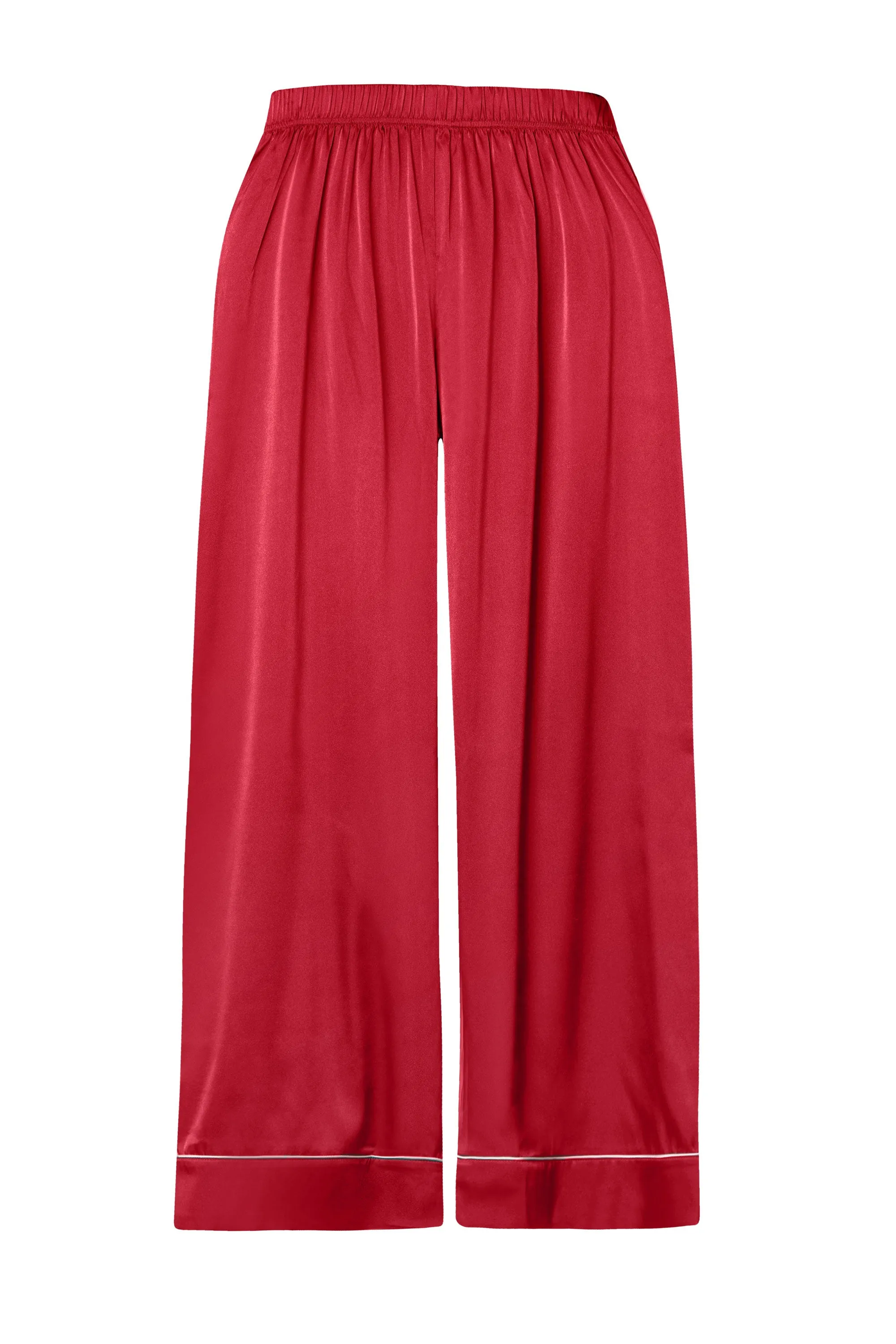 Floriana Burgundy Satin Long Sleeve Pajama Set