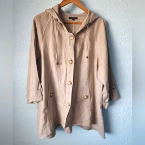 For Cynthia Tan Utility Jacket with Hood and Relaxed Fit Coastal