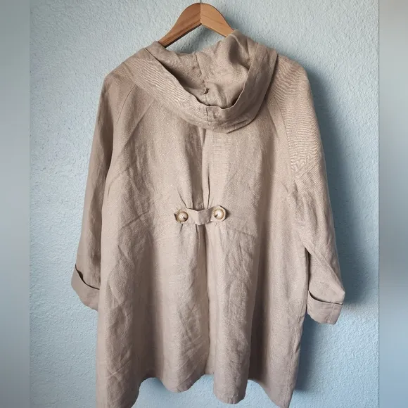 For Cynthia Tan Utility Jacket with Hood and Relaxed Fit Coastal