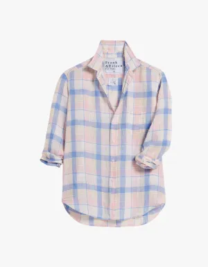Frank & Eileen "Eileen" Relaxed Button Up Shirt in Pink, Sand & Blue Plaid (Italian Classic Linen)