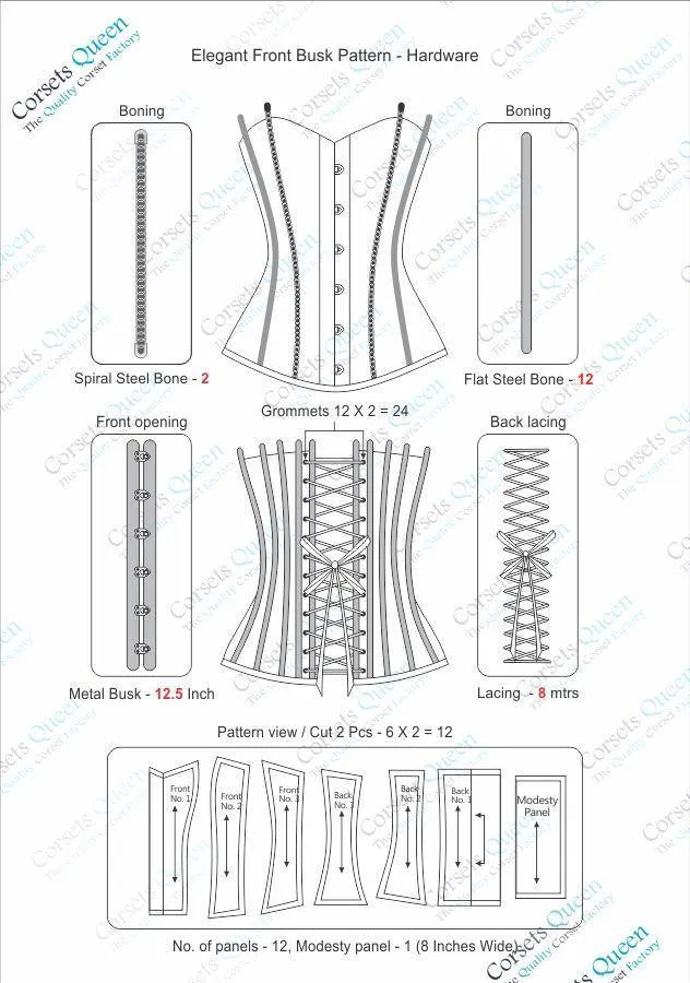 Fred Lycra Net Neck Band Authentic Overbust Corset