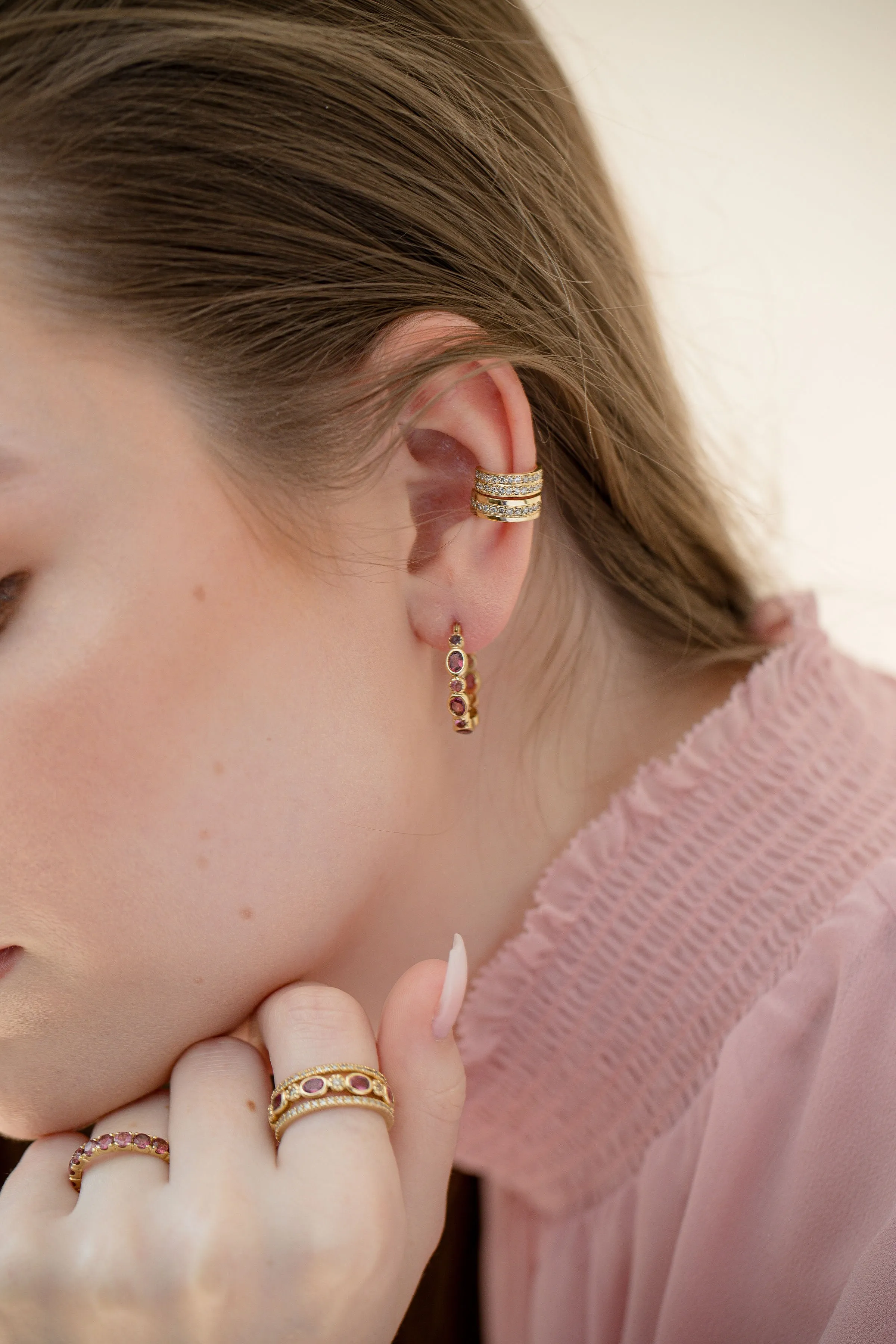 Freestyle Earrings with Pink Tourmalines