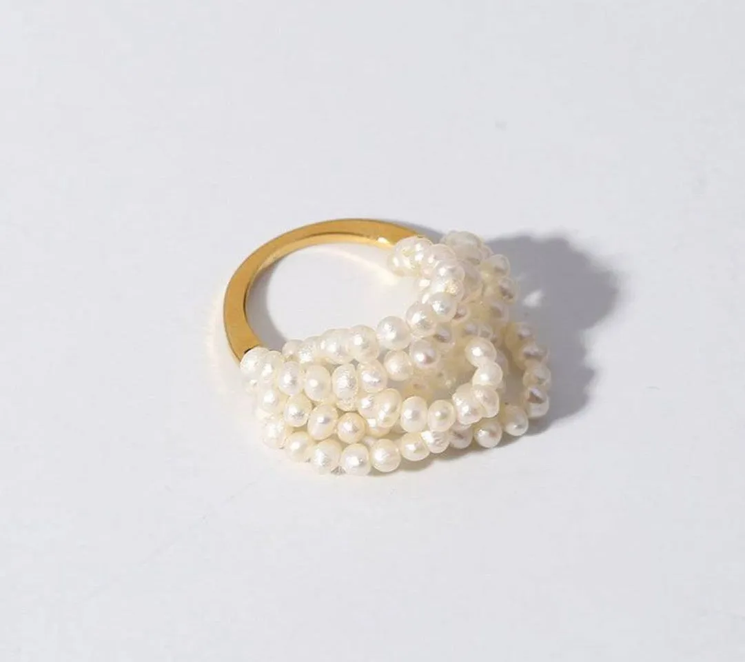 Fresh Water Pearl Multi Strand Ring 140-01 | Erika Williner Designs