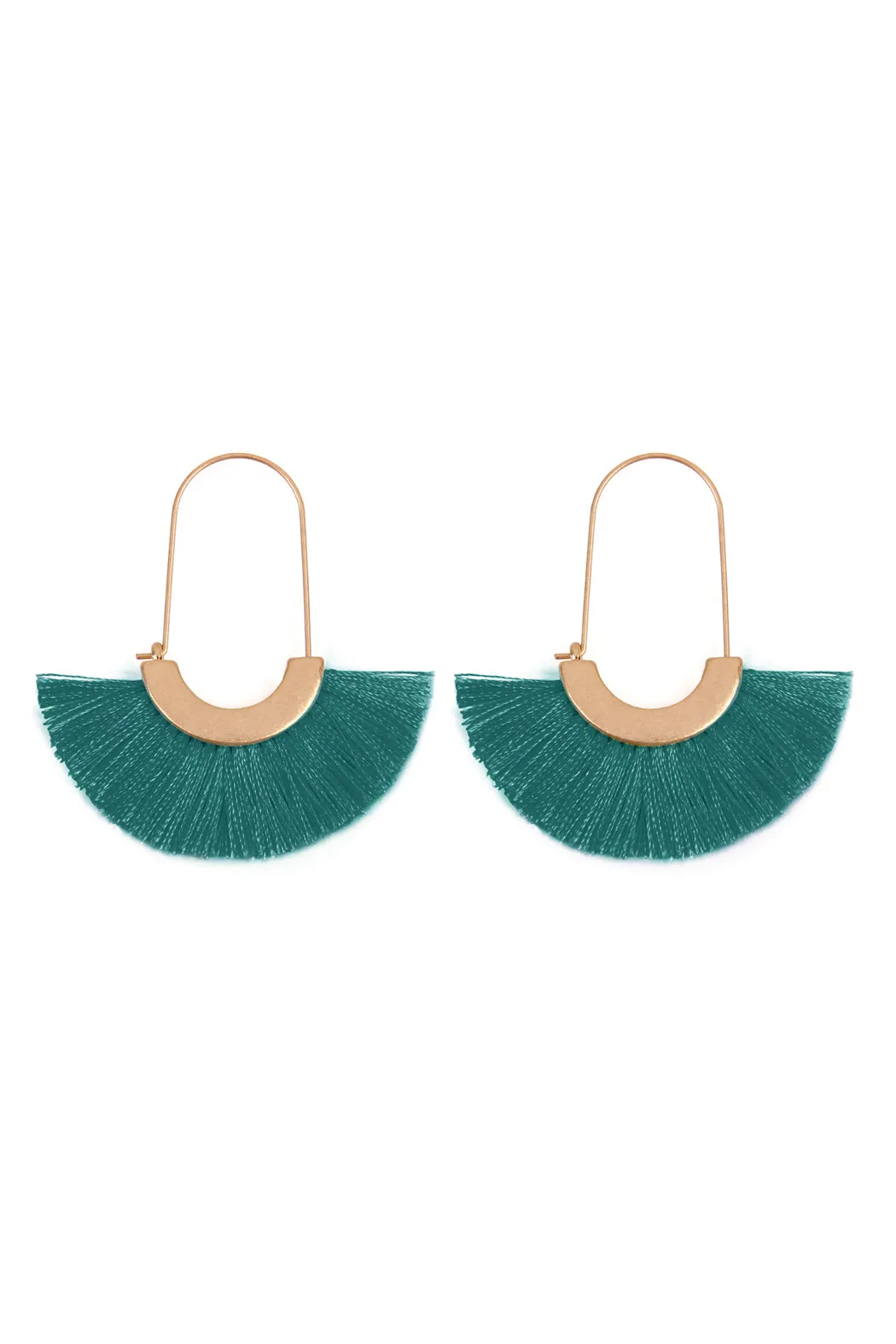 FRINGED FAN SHAPE EARRINGS