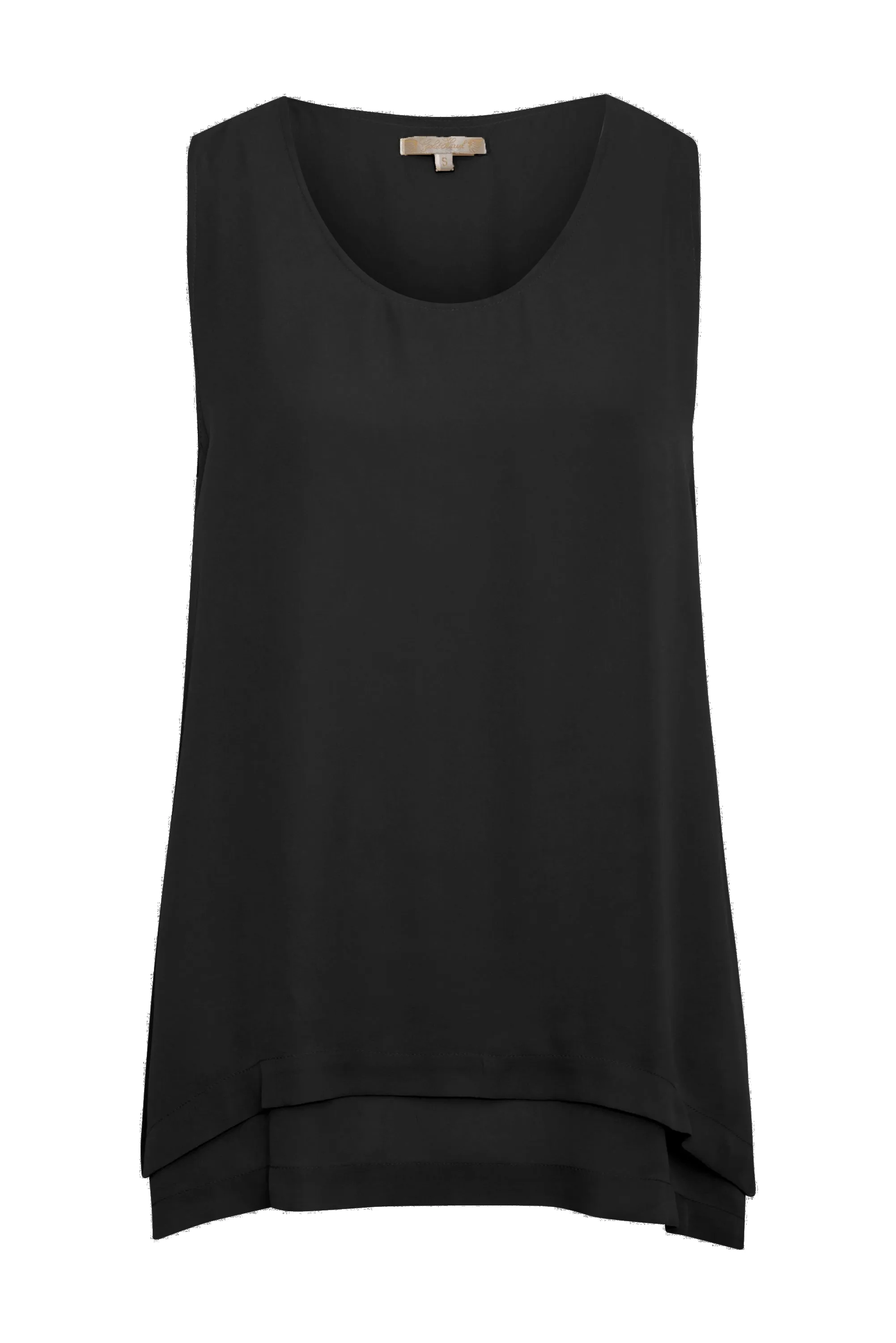 Georgette Double Tank Black
