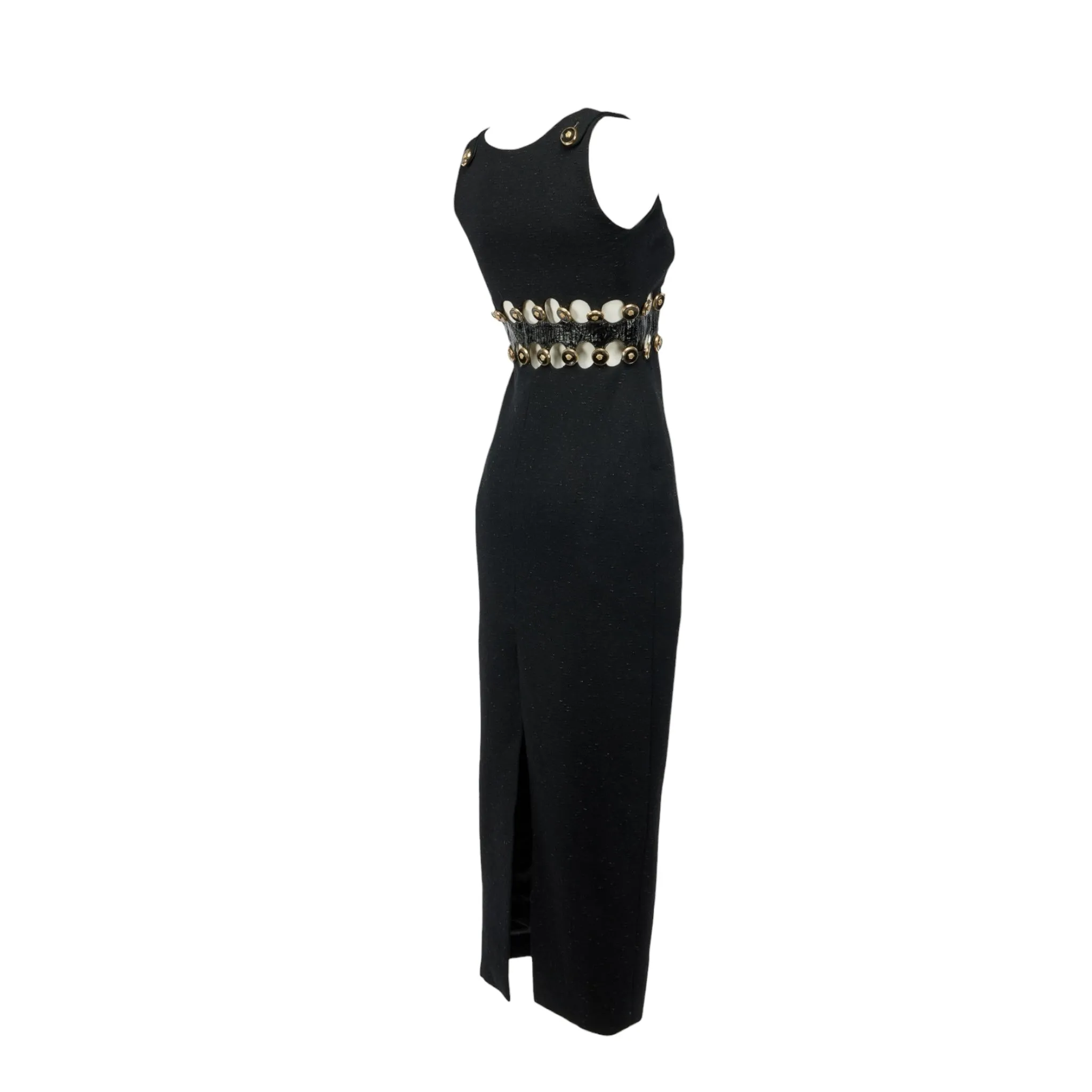 Gianni Versace Lifetime Couture Autumn/Winter 1994 Black Wool Cut-Out Dress