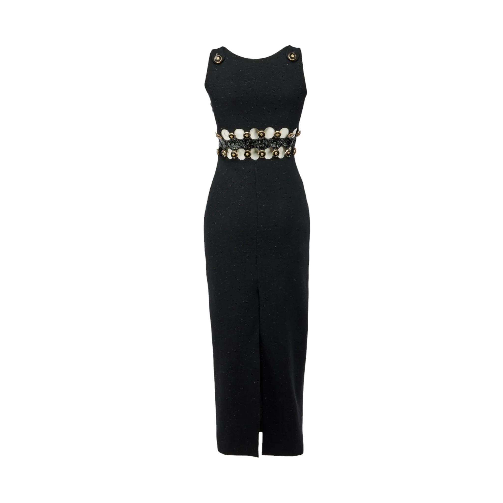 Gianni Versace Lifetime Couture Autumn/Winter 1994 Black Wool Cut-Out Dress