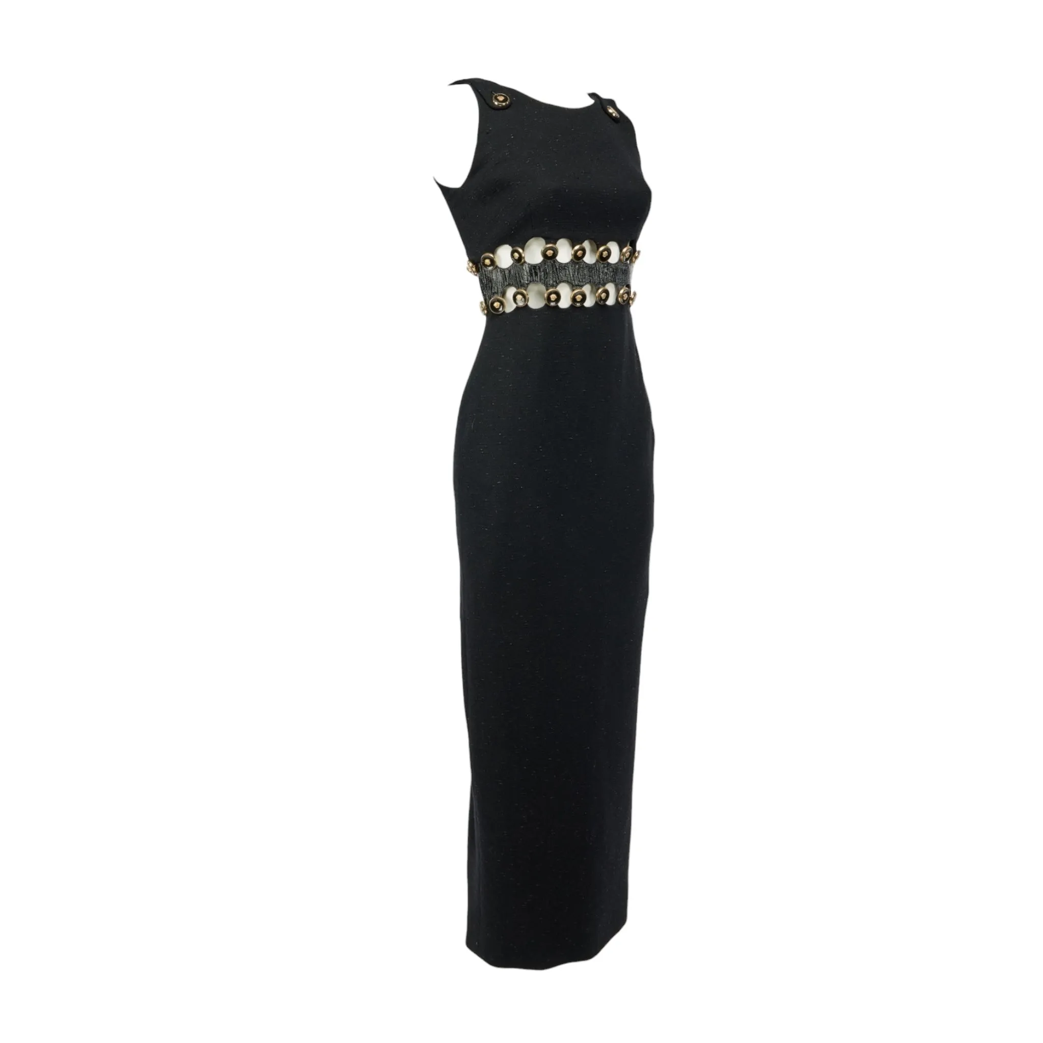 Gianni Versace Lifetime Couture Autumn/Winter 1994 Black Wool Cut-Out Dress