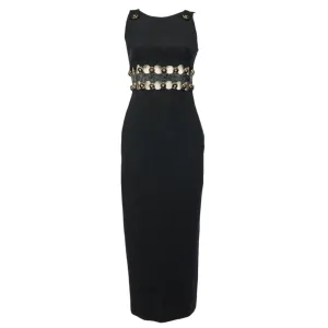 Gianni Versace Lifetime Couture Autumn/Winter 1994 Black Wool Cut-Out Dress