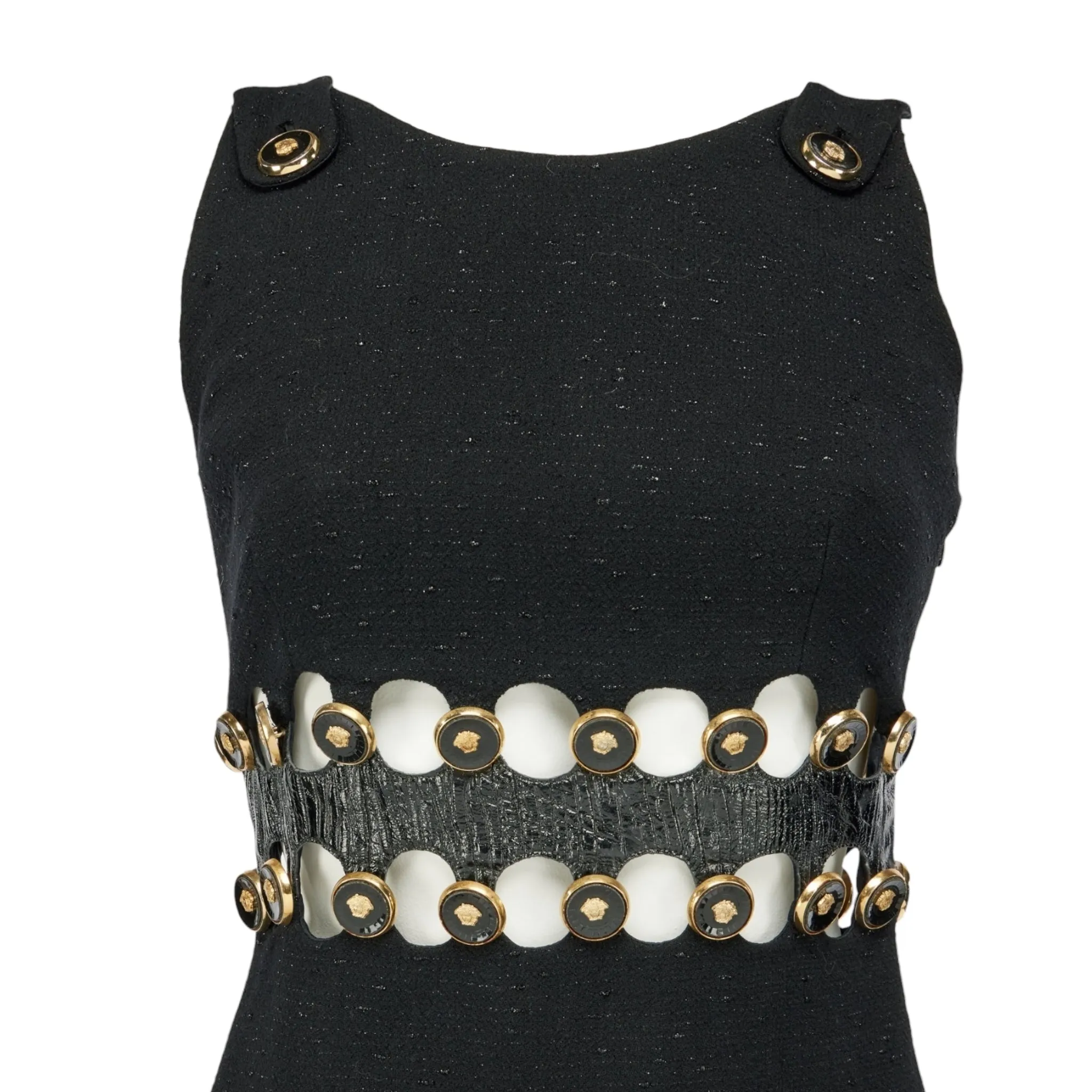 Gianni Versace Lifetime Couture Autumn/Winter 1994 Black Wool Cut-Out Dress
