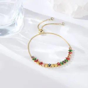 Green Crystal & 18K Gold-Plated Marquise Adjustable Bracelet