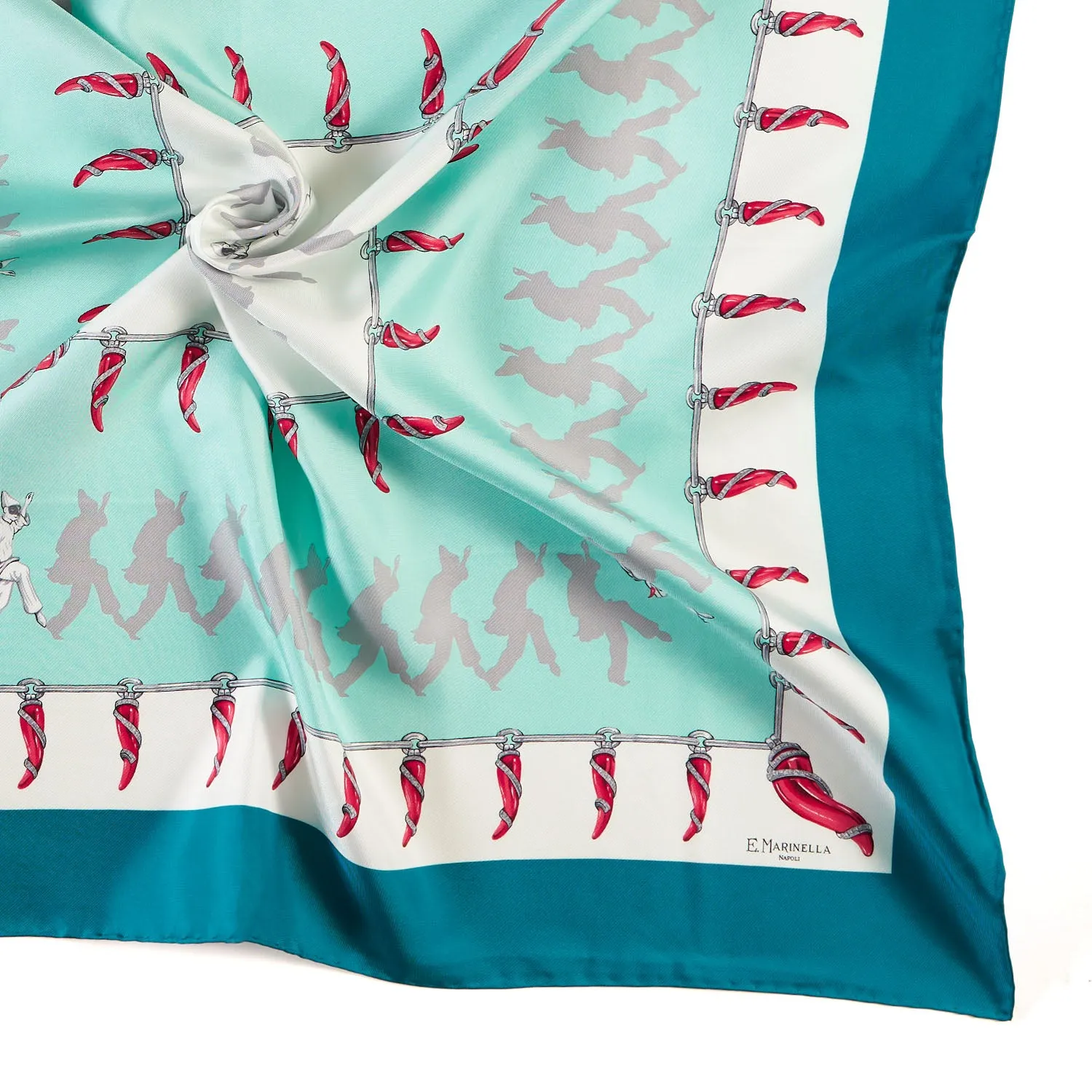 GREEN SILK SCARF 90