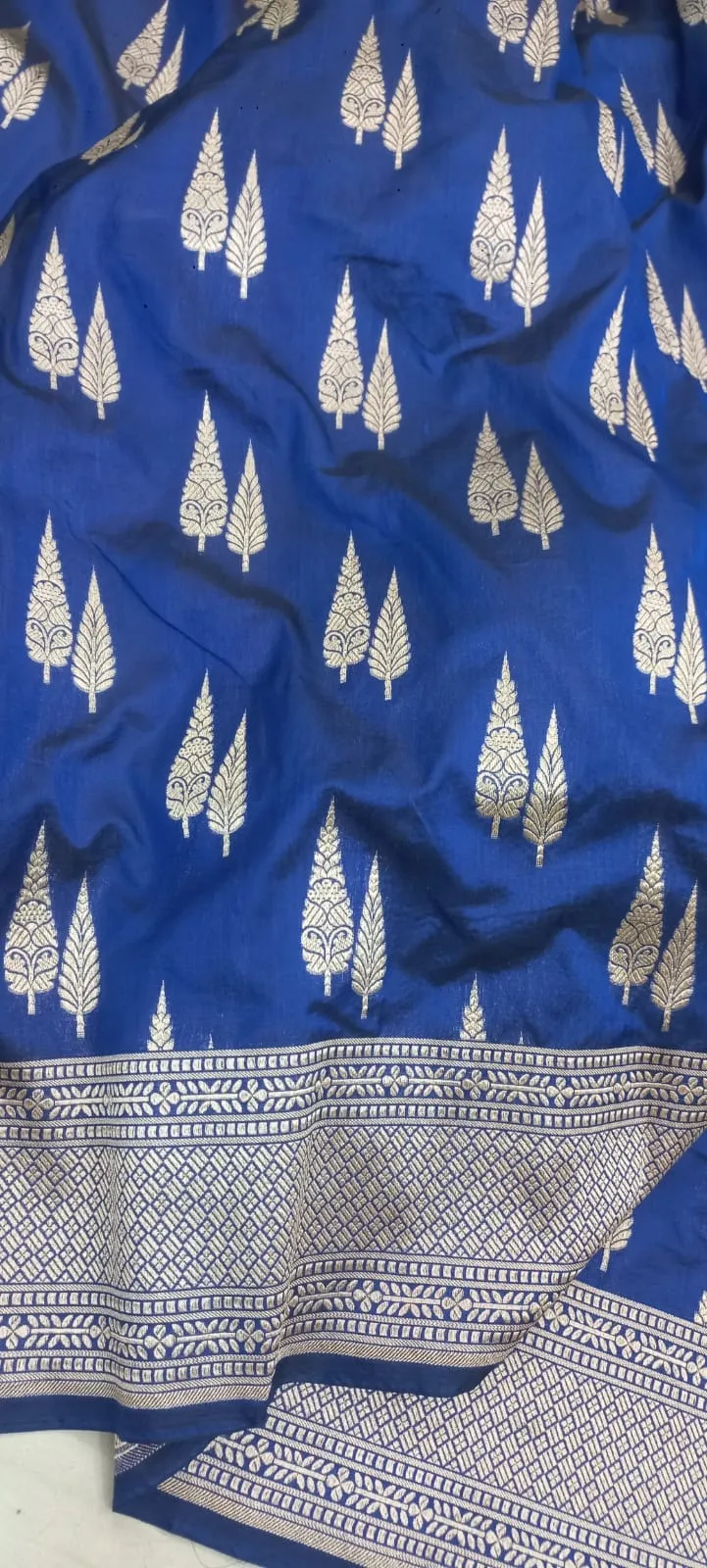 Handwoven Pure Banarasi Katan Silk Orange with Double Zari Weaved work Saree