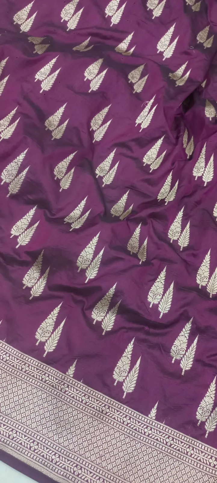 Handwoven Pure Banarasi Katan Silk Orange with Double Zari Weaved work Saree
