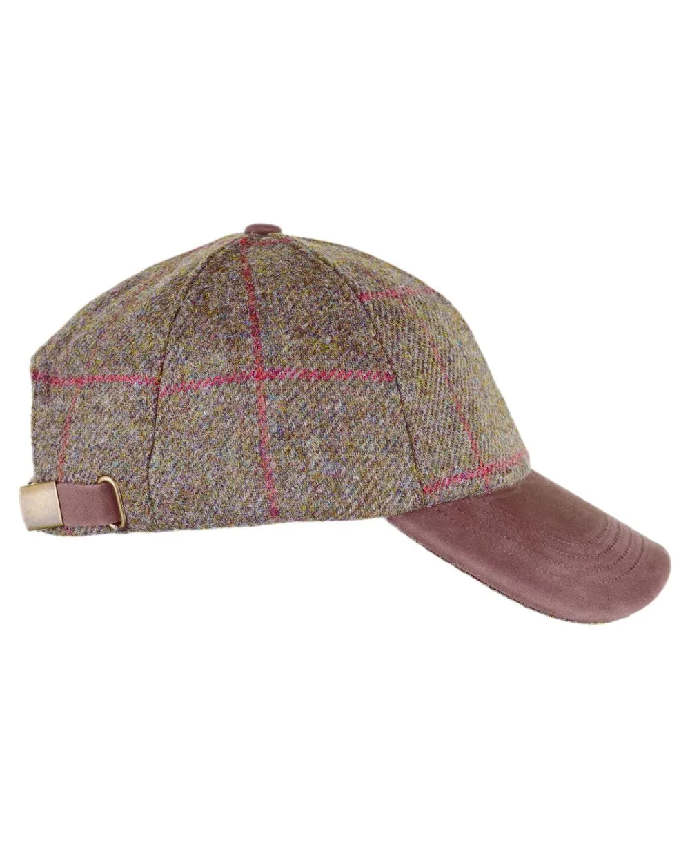 Heather Tyndrum British Tweed Leather Peak Baseball Cap