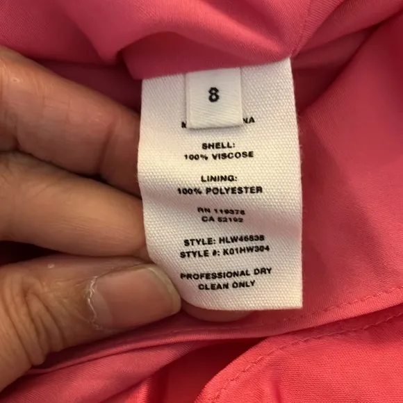 Helmut Lang Satin asymmetrical skirt mid length in hot pink color size 8