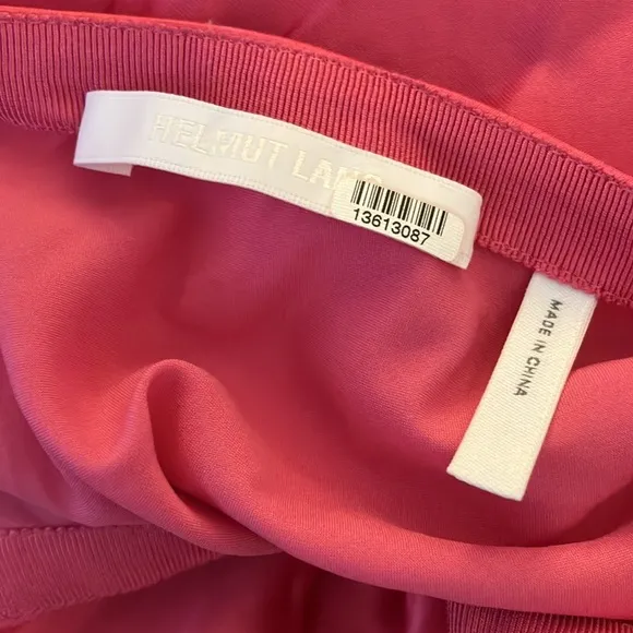 Helmut Lang Satin asymmetrical skirt mid length in hot pink color size 8