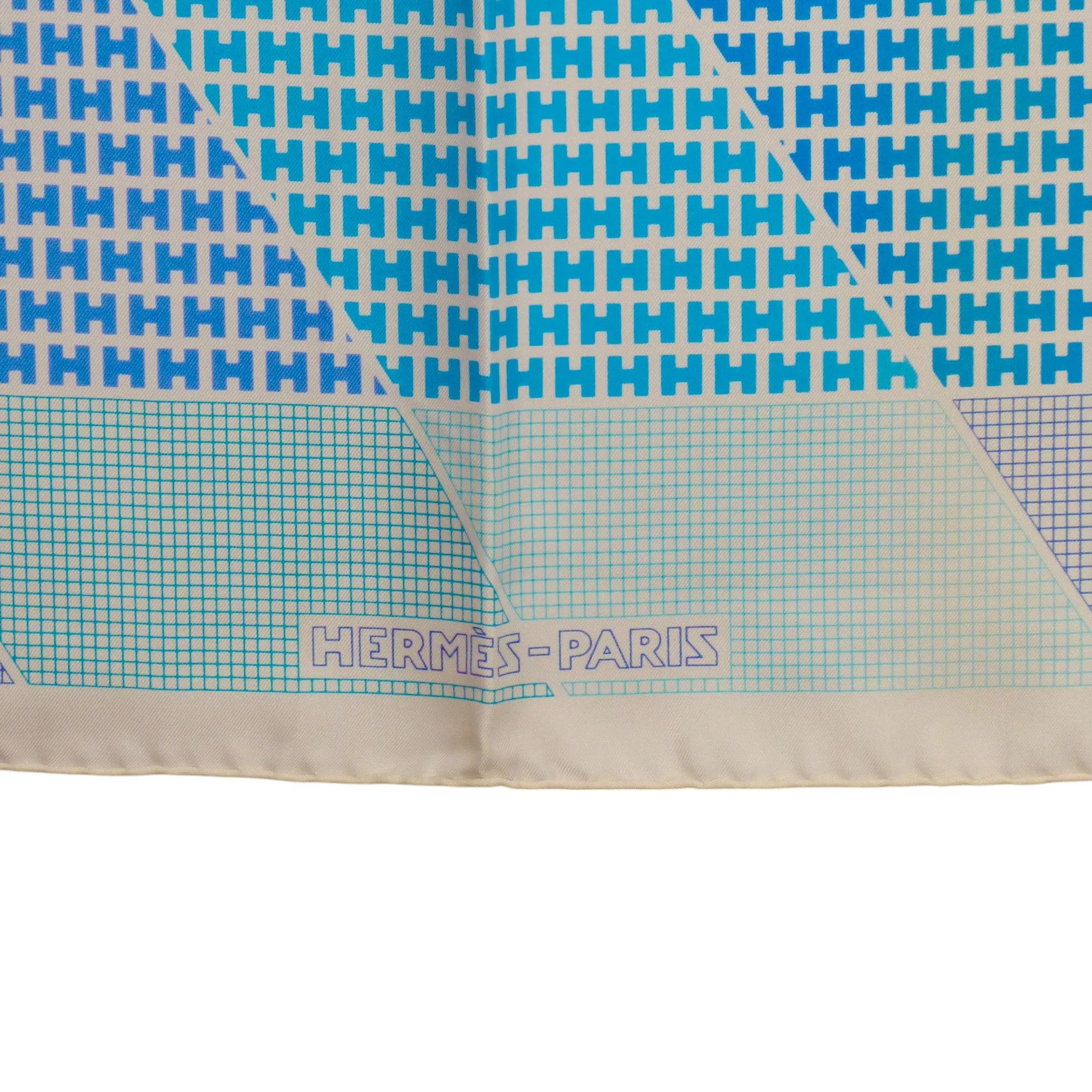 HERMES- "H en Bias"  Silk Twill Scarf