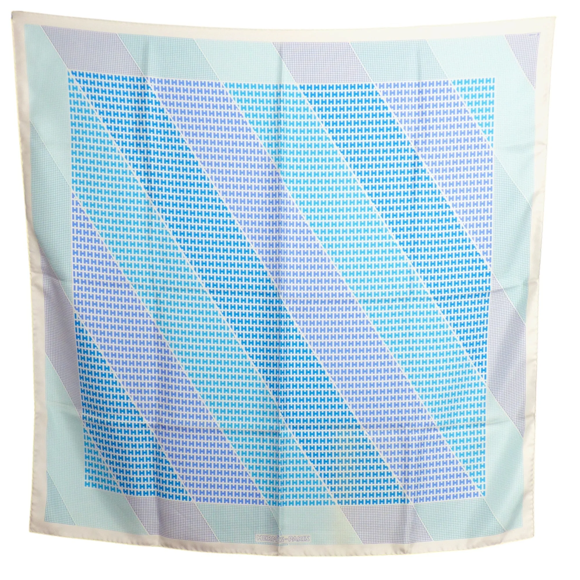 HERMES- "H en Bias"  Silk Twill Scarf