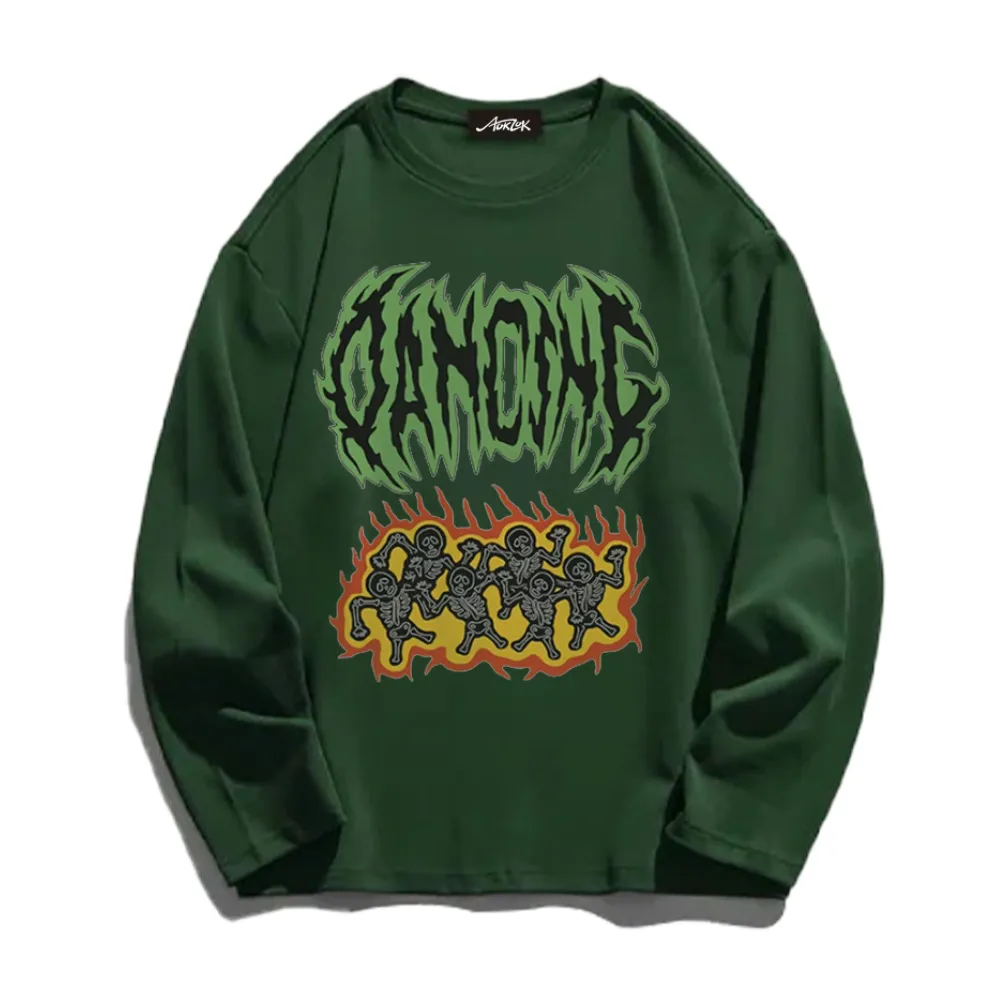 Hip Hop Dancing Skeleton Long Sleeve Shirt