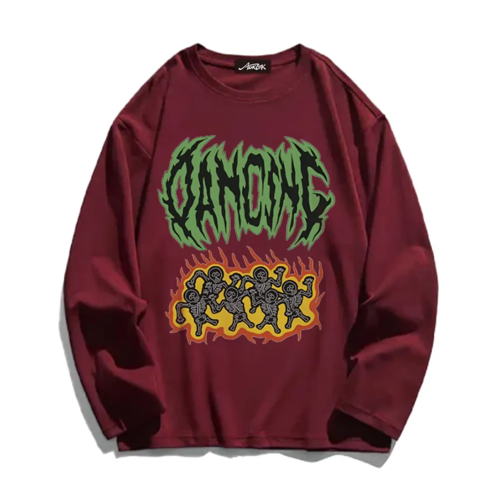 Hip Hop Dancing Skeleton Long Sleeve Shirt