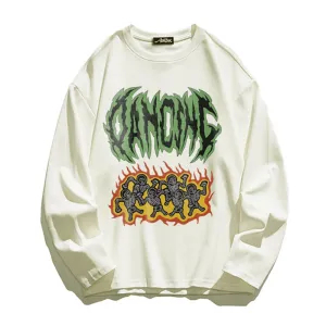 Hip Hop Dancing Skeleton Long Sleeve Shirt