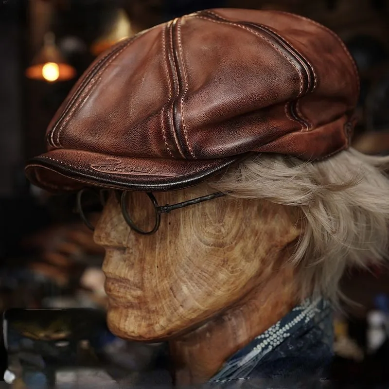 Horsehide Newsboy Cap Unisex