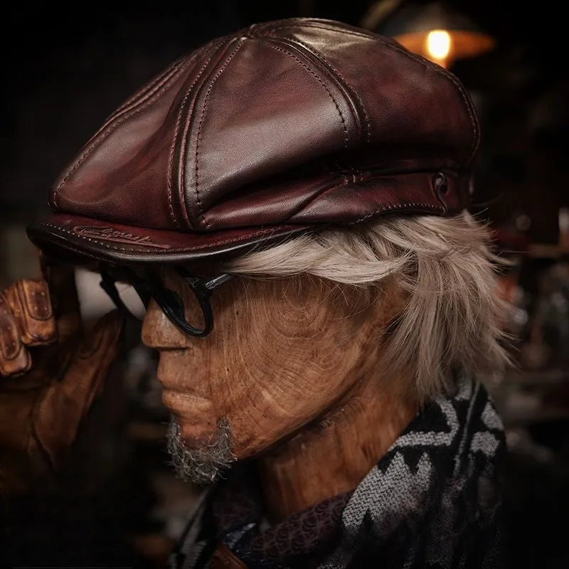 Horsehide Newsboy Cap Unisex
