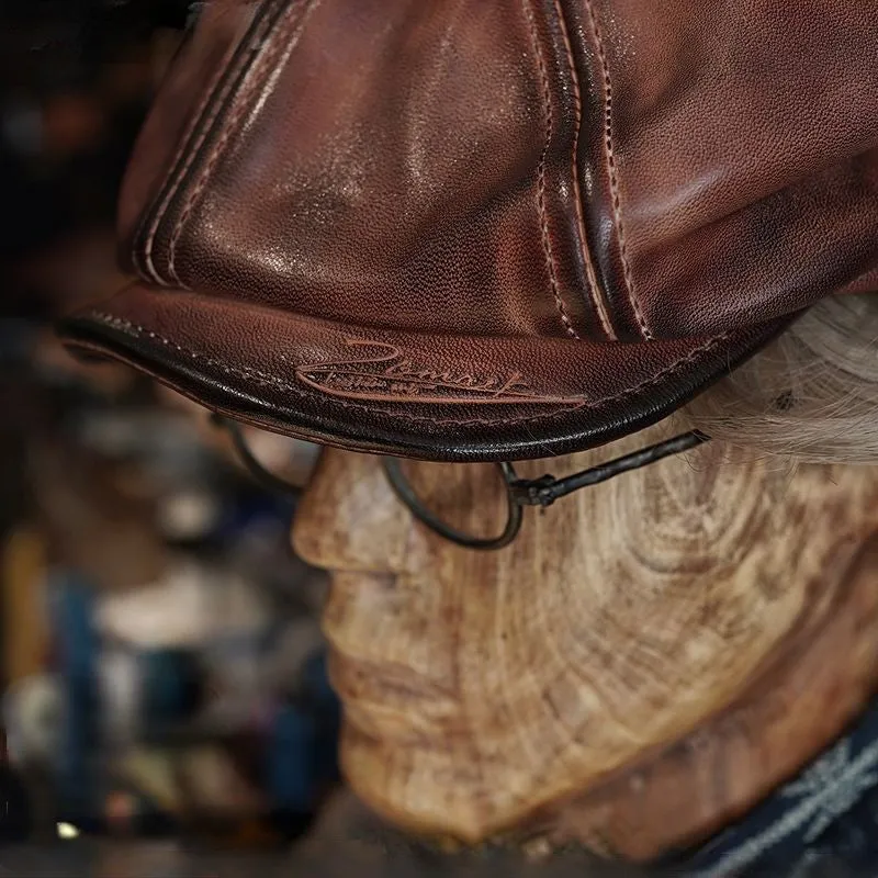 Horsehide Newsboy Cap Unisex