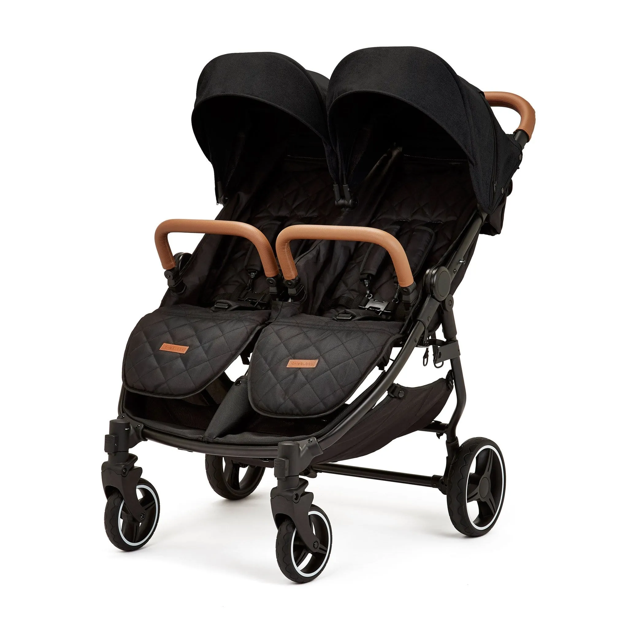 Ickle Bubba Venus Max Double Stroller in Black/Black/Tan